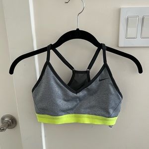 Nike Womens Pro Indy Sports Bra Dark Grey/Volt